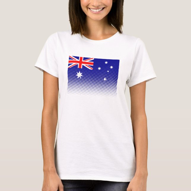 T-shirt Drapeau De L'Australie Avec Effet Halftone (Devant)