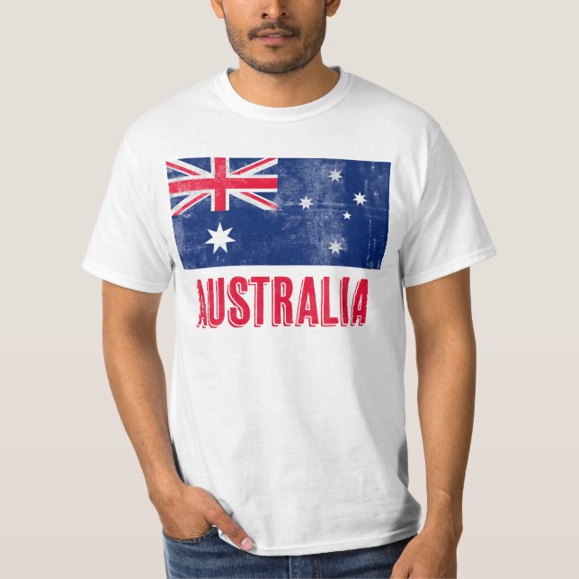 T-shirt Drapeau de l'Australie (Grunge Look) (Devant)