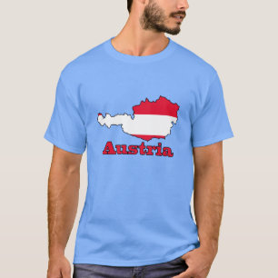 T-shirt Drapeau de l'Autriche dans la carte