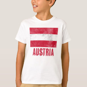 T-shirt Drapeau de l'Autriche "Grunge" look.