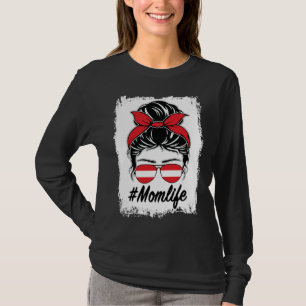 T-shirt Drapeau de l'Autriche Maman Autrichienne Chignon D