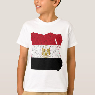 T-shirt Drapeau de l'Égypte Carte Crackle