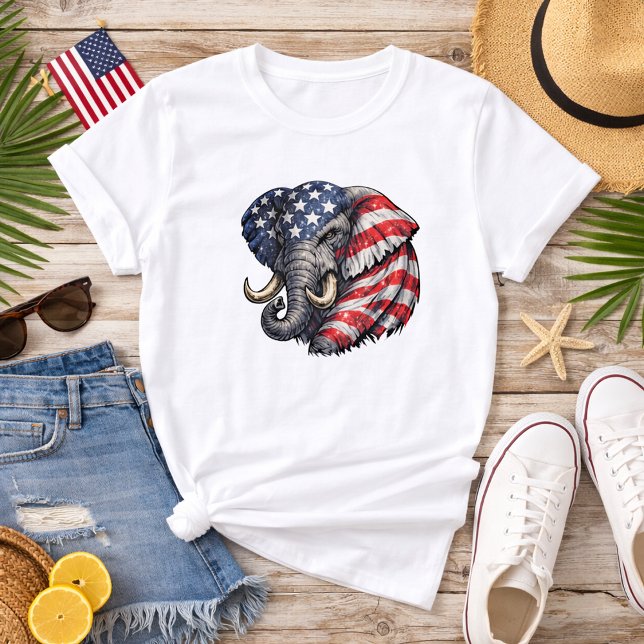 T-shirt Drapeau de l'éléphant Americana (Créateur téléchargé)