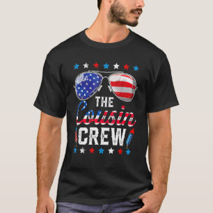 T-shirt Drapeau De L'Équipage Cousin Feu D'artifice Améric