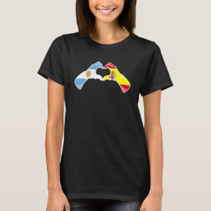 T-shirt Drapeau de l'Espagne argentine - Coeur espagnol ar