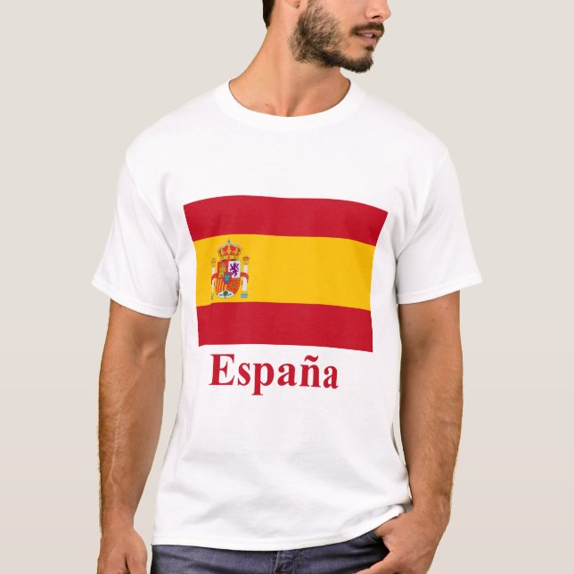 T-shirt Drapeau de l'Espagne avec le nom dans l'Espagnol (Devant)