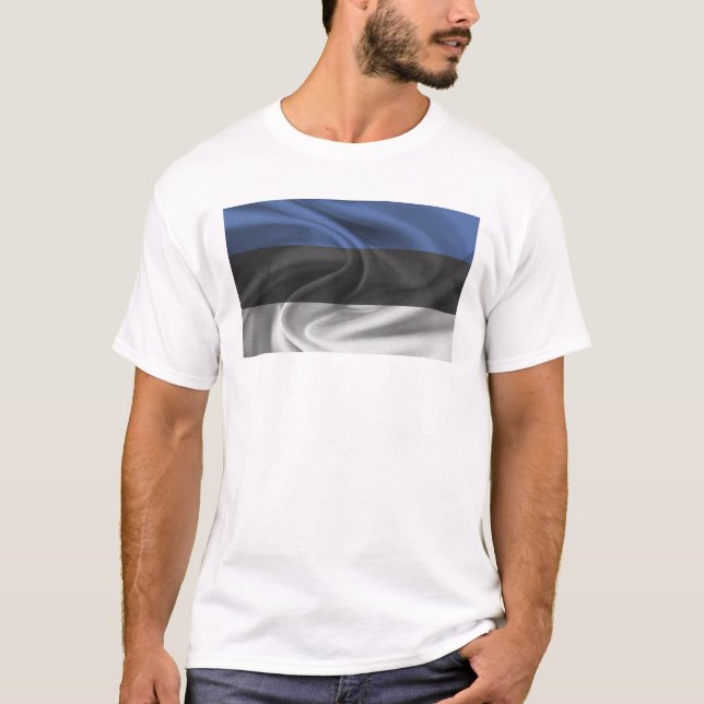 T-shirt Drapeau De L'Estonie (Devant)