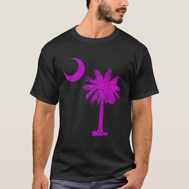 T-shirt Drapeau de l'État de Caroline du Sud Palmetto Arbr (Devant)