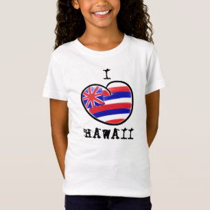T-Shirt Drapeau de l'État de Heart Hawaii, fillettes artis