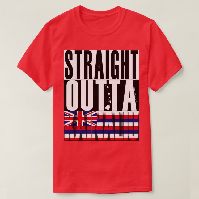 T-shirt Drapeau de l'État de Kainaliu Hawaii par Hawai (Design devant)