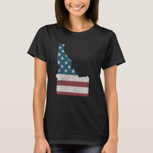 T-shirt Drapeau de l'État de l'Idaho Patriotic USA pour le