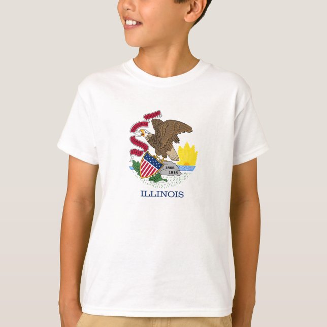 T-shirt Drapeau de l'État de l'Illinois (Devant)