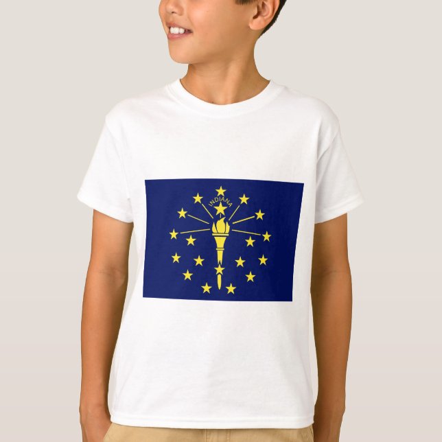 T-shirt Drapeau de l'état de l'Indiana bleu & or (Devant)