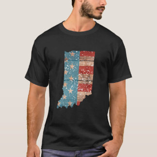T-shirt Drapeau de l'état de l'Indiana Patriotic USA pour