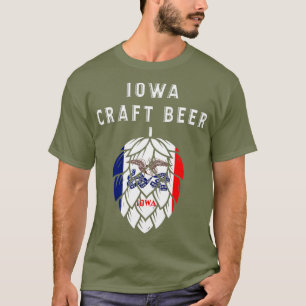 T-shirt Drapeau de l'État de l'Iowa Amateurs de bière Bl