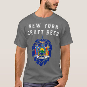 T-shirt Drapeau de l'État de New York Amateurs de bière bl