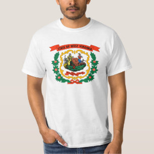 T-shirt Drapeau de l'État de Virginie-Occidentale pour hom