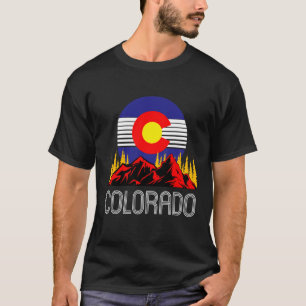 T-shirt Drapeau de l'état du Colorado Souvenir Mountain Vi