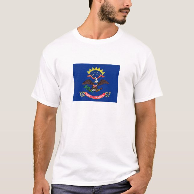 T-shirt Drapeau de l'État du Dakota du Nord (Devant)