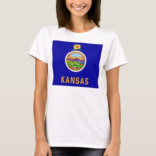 T-shirt Drapeau de l'État du Kansas (Devant)