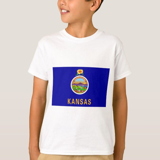 T-shirt Drapeau de l'État du Kansas (Devant)