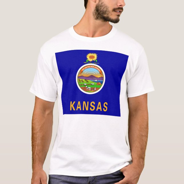 T-shirt Drapeau de l'État du Kansas (Devant)