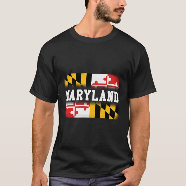 T-shirt Drapeau de l'État du Maryland (Devant)