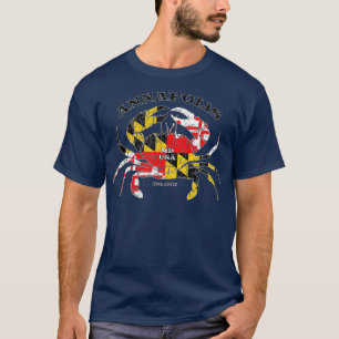 T-shirt Drapeau de l'État du Maryland d'Annapolis Pêche 