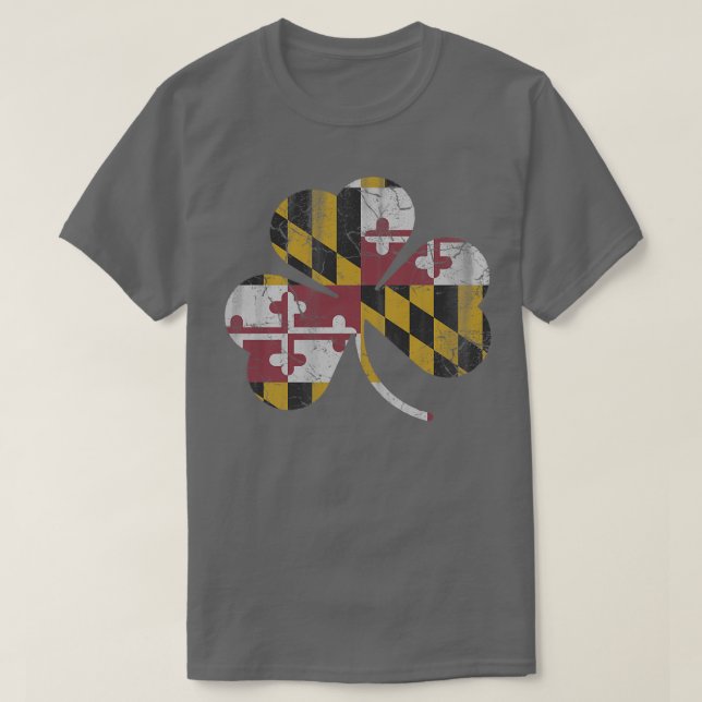 T-shirt Drapeau de l'État du Maryland Drapeau Trèfle (Design devant)