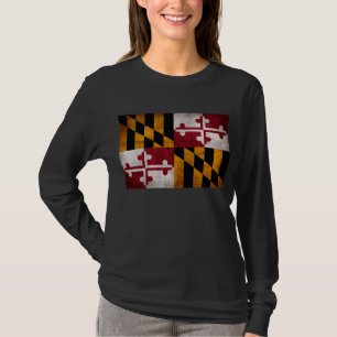 T-shirt Drapeau de l'État du Maryland vintage patiné