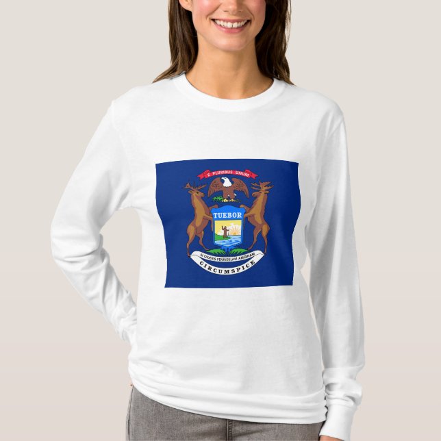 T-shirt Drapeau de l'État du Michigan (Devant)