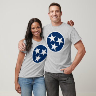 T-shirt Drapeau de l'État du Tennessee Bleu Étoiles Blanch
