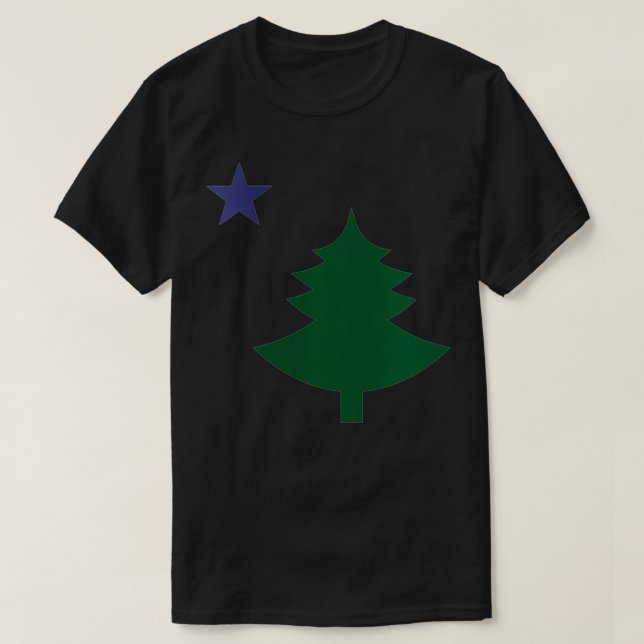 T-shirt Drapeau de l'État du Vieux-Maine 1901 Pine Tree VN (Design devant)