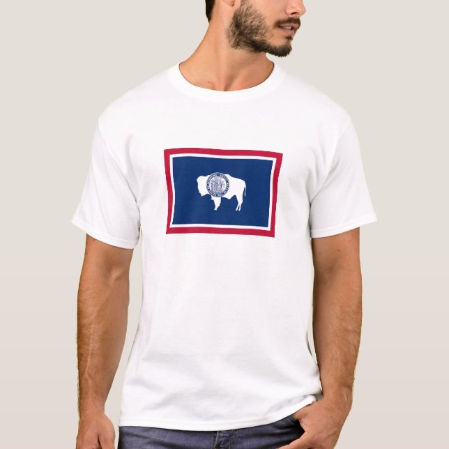 T-shirt Drapeau de l'État du Wyoming (Devant)