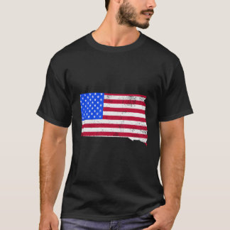 T-shirt Drapeau De L'État Patriotique Du Dakota Du Sud