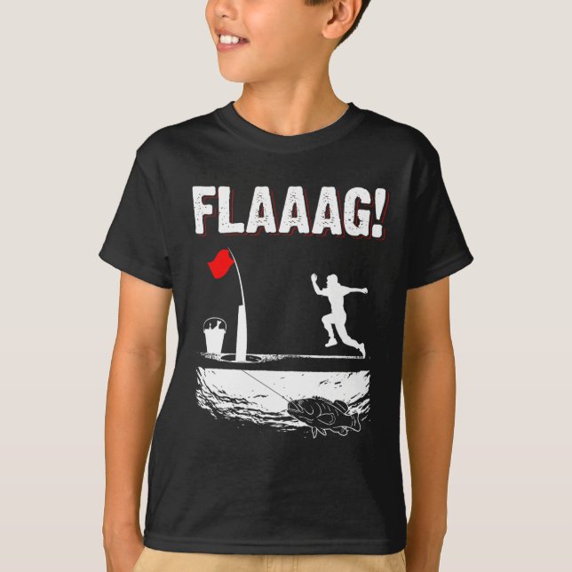 T-shirt Drapeau de levage pour pêche sur glace pour pêche  (Devant)
