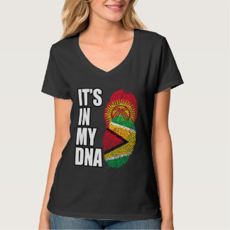 T-shirt Drapeau de l'héritage ADN mixte guyanais et kirghi