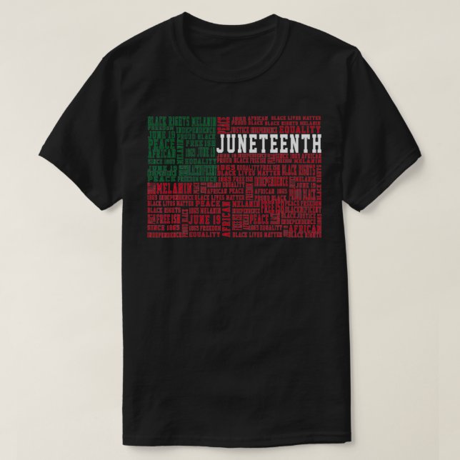 T-shirt Drapeau de l'histoire noire du 11° juin afro-améri (Design devant)
