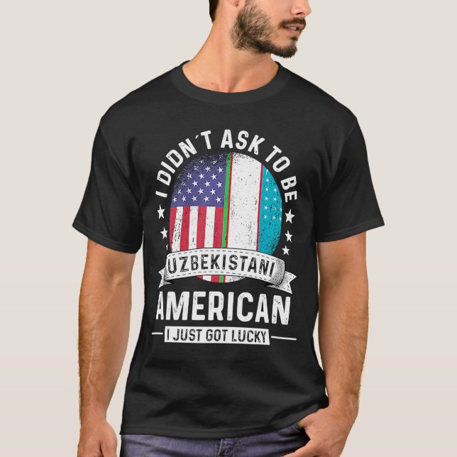 T-shirt Drapeau de l'Humour du Patriot Américain Ouzbek (Devant)