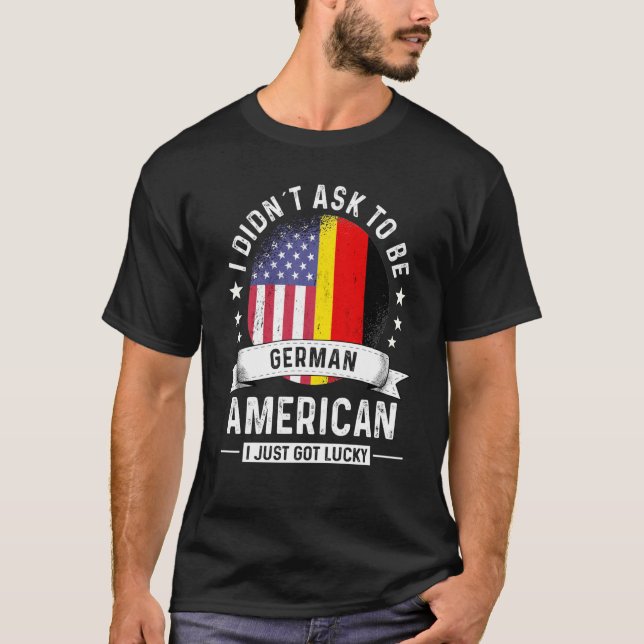 T-shirt Drapeau de l'Humour du patriote américain allemand (Devant)