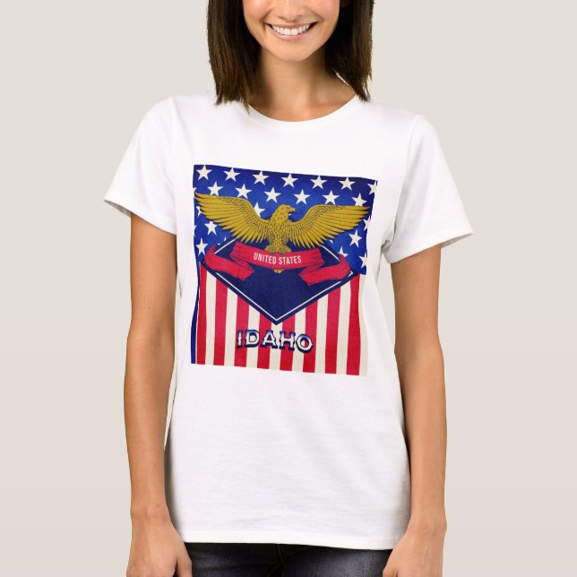 T-shirt Drapeau de l'Idaho États-Unis (Devant)