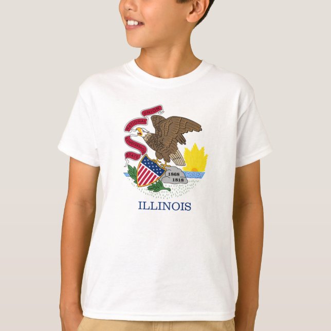 T-shirt Drapeau de l'Illinois (Devant)