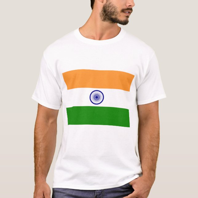 T-shirt Drapeau de l'Inde (Devant)