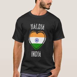 T-shirt Drapeau de l'Inde Cœur Ville de Haldia
