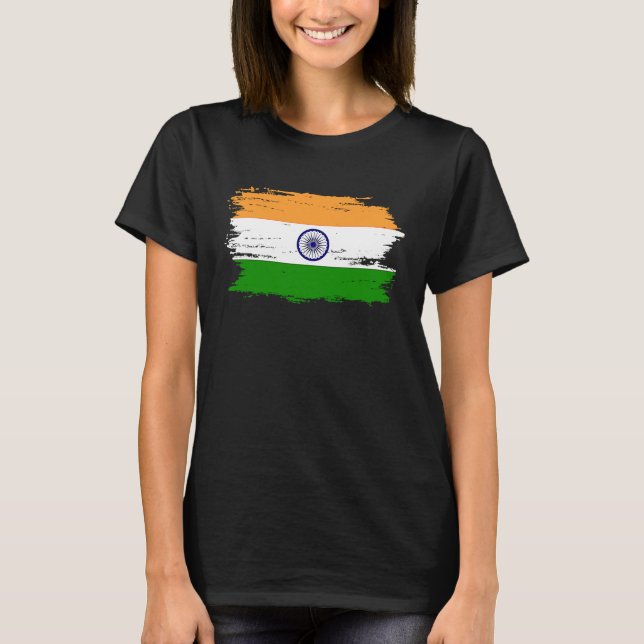 T-shirt Drapeau de l'Inde pour Indien Allemand fier (Devant)