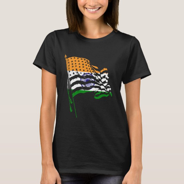 T-shirt Drapeau de l'Inde Roots USA (Devant)