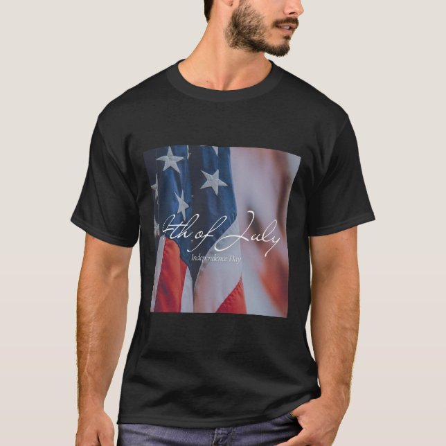 T-shirt Drapeau de l'Indépendance du 4 juillet (Devant)