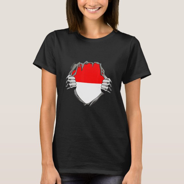 T-shirt Drapeau de l'Indonésie (Devant)