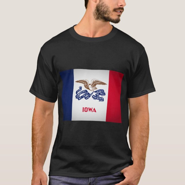 T-shirt Drapeau de l'Iowa de l'État surdimensionné (Devant)
