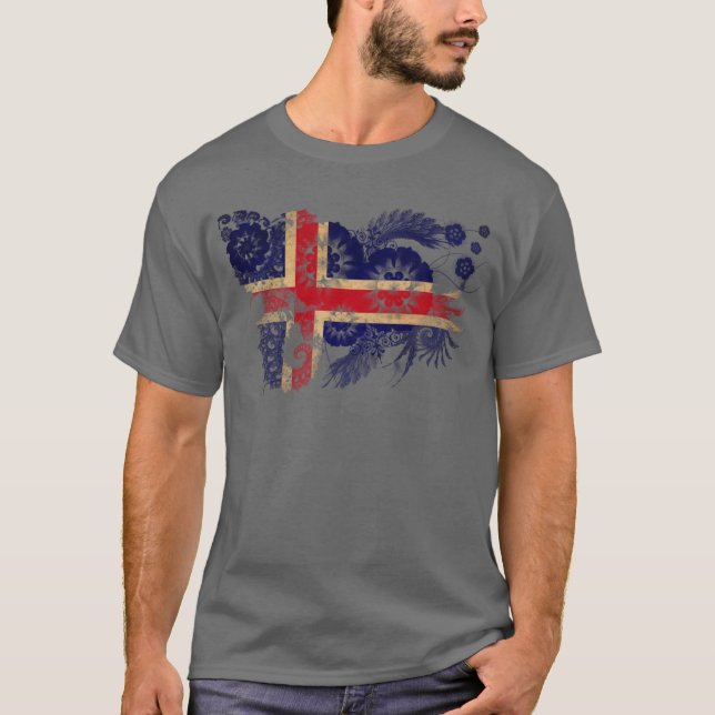 T-shirt Drapeau de l'Islande (Devant)